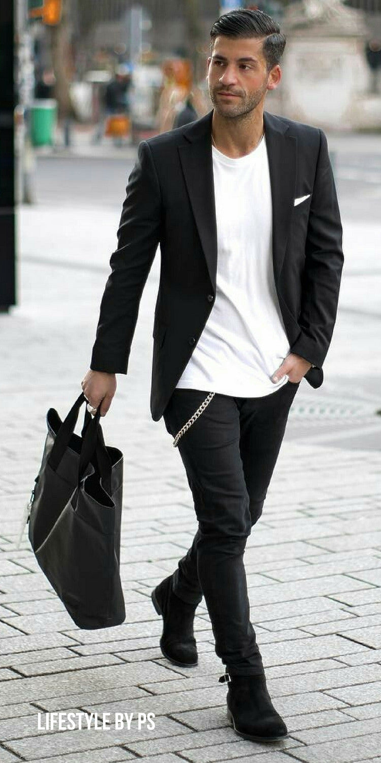 black and white outfit ideas for men