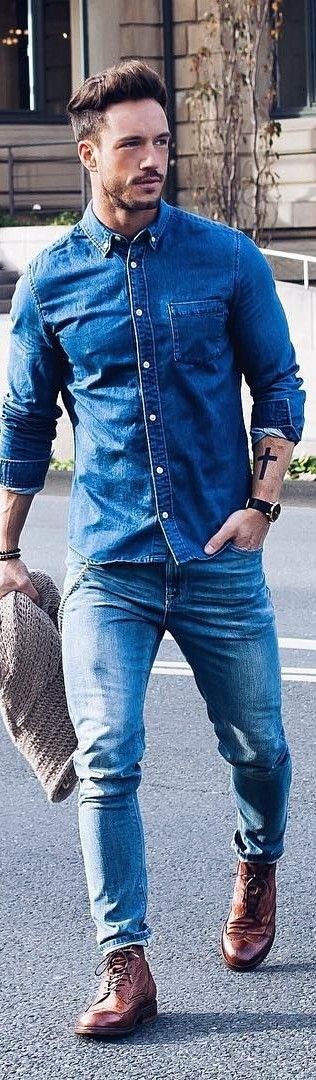 Denim on denim looks for men #denimondenim #mensfashion #style